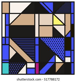 Trendy geometric elements memphis greeting cards design. Retro style texture, pattern and elements. Modern abstract design poster and cover template