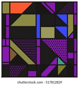 Trendy geometric elements memphis greeting cards design. Retro style texture, pattern and elements. Modern abstract design poster and cover template