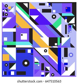 Trendy geometric elements memphis greeting cards design. Retro style texture, pattern and elements. Modern abstract design poster and cover template