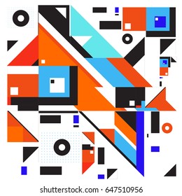 Trendy geometric elements memphis greeting cards design. Retro style texture, pattern and elements. Modern abstract design poster and cover template