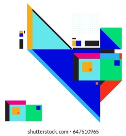 Trendy geometric elements memphis greeting cards design. Retro style texture, pattern and elements. Modern abstract design poster and cover template