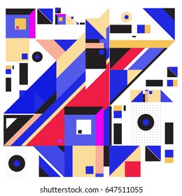 Trendy geometric elements memphis greeting cards design. Retro style texture, pattern and elements. Modern abstract design poster and cover template