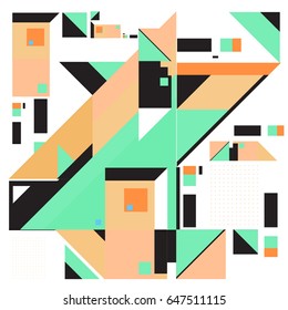 Trendy geometric elements memphis greeting cards design. Retro style texture, pattern and elements. Modern abstract design poster and cover template