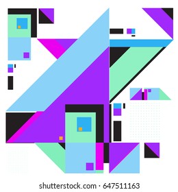 Trendy geometric elements memphis greeting cards design. Retro style texture, pattern and elements. Modern abstract design poster and cover template