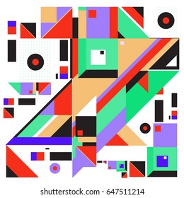 Trendy geometric elements memphis greeting cards design. Retro style texture, pattern and elements. Modern abstract design poster and cover template