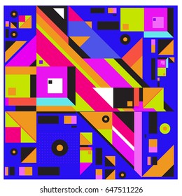 Trendy geometric elements memphis greeting cards design. Retro style texture, pattern and elements. Modern abstract design poster and cover template