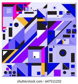 Trendy geometric elements memphis greeting cards design. Retro style texture, pattern and elements. Modern abstract design poster and cover template