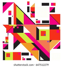 Trendy geometric elements memphis greeting cards design. Retro style texture, pattern and elements. Modern abstract design poster and cover template