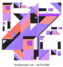 Trendy geometric elements memphis greeting cards design. Retro style texture, pattern and elements. Modern abstract design poster and cover template