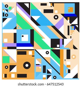 Trendy geometric elements memphis greeting cards design. Retro style texture, pattern and elements. Modern abstract design poster and cover template