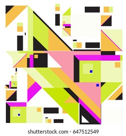 Trendy geometric elements memphis greeting cards design. Retro style texture, pattern and elements. Modern abstract design poster and cover template