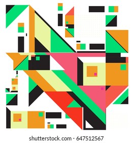 Trendy geometric elements memphis greeting cards design. Retro style texture, pattern and elements. Modern abstract design poster and cover template