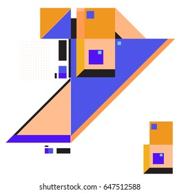 Trendy geometric elements memphis greeting cards design. Retro style texture, pattern and elements. Modern abstract design poster and cover template