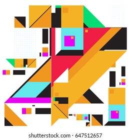 Trendy geometric elements memphis greeting cards design. Retro style texture, pattern and elements. Modern abstract design poster and cover template