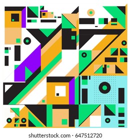 Trendy geometric elements memphis greeting cards design. Retro style texture, pattern and elements. Modern abstract design poster and cover template