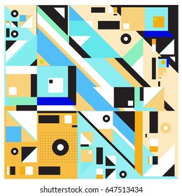 Trendy geometric elements memphis greeting cards design. Retro style texture, pattern and elements. Modern abstract design poster and cover template