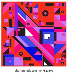 Trendy geometric elements memphis greeting cards design. Retro style texture, pattern and elements. Modern abstract design poster and cover template