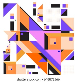 Trendy geometric elements memphis greeting cards design. Retro style texture, pattern and elements. Modern abstract design poster and cover template