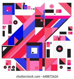 Trendy geometric elements memphis greeting cards design. Retro style texture, pattern and elements. Modern abstract design poster and cover template