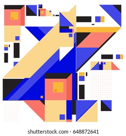 Trendy geometric elements memphis greeting cards design. Retro style texture, pattern and elements. Modern abstract design poster and cover template