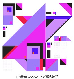 Trendy geometric elements memphis greeting cards design. Retro style texture, pattern and elements. Modern abstract design poster and cover template