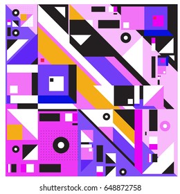 Trendy geometric elements memphis greeting cards design. Retro style texture, pattern and elements. Modern abstract design poster and cover template