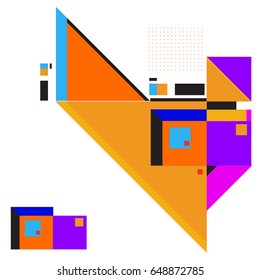 Trendy geometric elements memphis greeting cards design. Retro style texture, pattern and elements. Modern abstract design poster and cover template