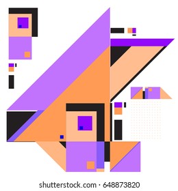 Trendy geometric elements memphis greeting cards design. Retro style texture, pattern and elements. Modern abstract design poster and cover template