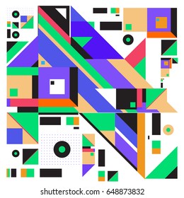 Trendy geometric elements memphis greeting cards design. Retro style texture, pattern and elements. Modern abstract design poster and cover template
