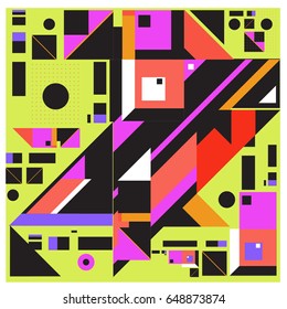 Trendy geometric elements memphis greeting cards design. Retro style texture, pattern and elements. Modern abstract design poster and cover template
