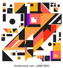 Trendy geometric elements memphis greeting cards design. Retro style texture, pattern and elements. Modern abstract design poster and cover template