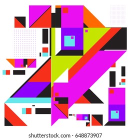 Trendy geometric elements memphis greeting cards design. Retro style texture, pattern and elements. Modern abstract design poster and cover template
