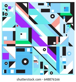Trendy geometric elements memphis greeting cards design. Retro style texture, pattern and elements. Modern abstract design poster and cover template