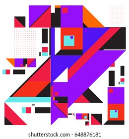 Trendy geometric elements memphis greeting cards design. Retro style texture, pattern and elements. Modern abstract design poster and cover template