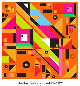 Trendy geometric elements memphis greeting cards design. Retro style texture, pattern and elements. Modern abstract design poster and cover template