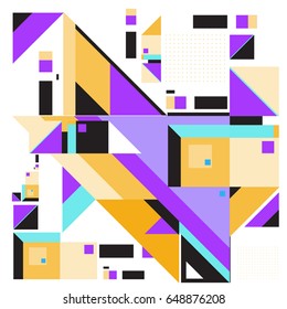 Trendy geometric elements memphis greeting cards design. Retro style texture, pattern and elements. Modern abstract design poster and cover template