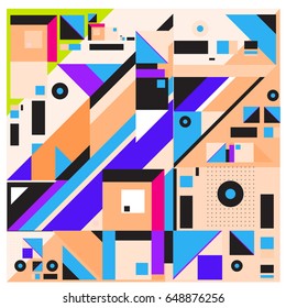 Trendy geometric elements memphis greeting cards design. Retro style texture, pattern and elements. Modern abstract design poster and cover template