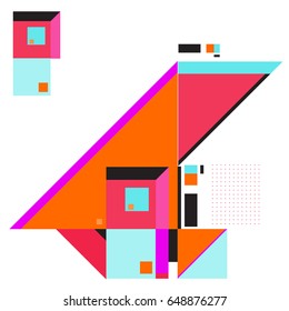 Trendy geometric elements memphis greeting cards design. Retro style texture, pattern and elements. Modern abstract design poster and cover template