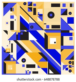 Trendy geometric elements memphis greeting cards design. Retro style texture, pattern and elements. Modern abstract design poster and cover template