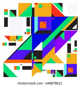 Trendy geometric elements memphis greeting cards design. Retro style texture, pattern and elements. Modern abstract design poster and cover template