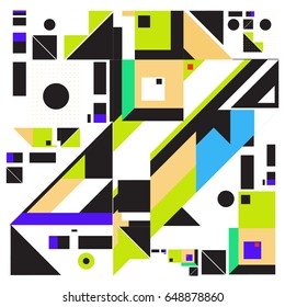 Trendy geometric elements memphis greeting cards design. Retro style texture, pattern and elements. Modern abstract design poster and cover template