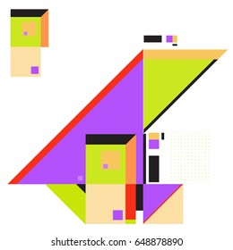 Trendy geometric elements memphis greeting cards design. Retro style texture, pattern and elements. Modern abstract design poster and cover template