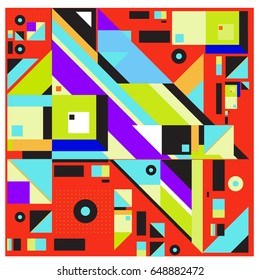 Trendy geometric elements memphis greeting cards design. Retro style texture, pattern and elements. Modern abstract design poster and cover template