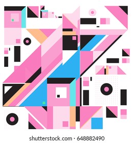 Trendy geometric elements memphis greeting cards design. Retro style texture, pattern and elements. Modern abstract design poster and cover template
