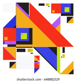 Trendy geometric elements memphis greeting cards design. Retro style texture, pattern and elements. Modern abstract design poster and cover template