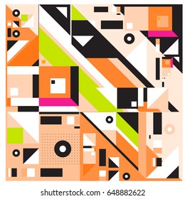 Trendy geometric elements memphis greeting cards design. Retro style texture, pattern and elements. Modern abstract design poster and cover template