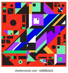 Trendy geometric elements memphis greeting cards design. Retro style texture, pattern and elements. Modern abstract design poster and cover template