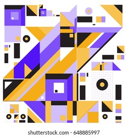 Trendy geometric elements memphis greeting cards design. Retro style texture, pattern and elements. Modern abstract design poster and cover template