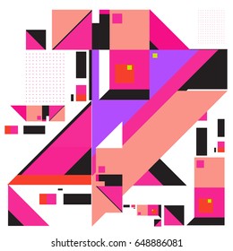 Trendy geometric elements memphis greeting cards design. Retro style texture, pattern and elements. Modern abstract design poster and cover template