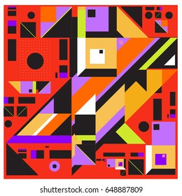 Trendy geometric elements memphis greeting cards design. Retro style texture, pattern and elements. Modern abstract design poster and cover template
